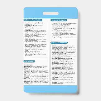 Badge de référence rapide en pharmacologie