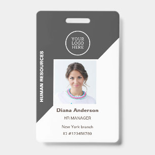 Badge de sécurité avec logo de l'entreprise et pho