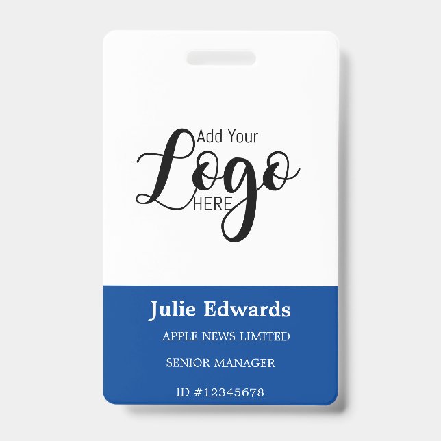 Badge de sécurité avec photo et logo personnalisés (Avant)