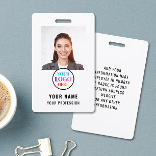 Badge de sécurité d'entreprise avec photo d'identi