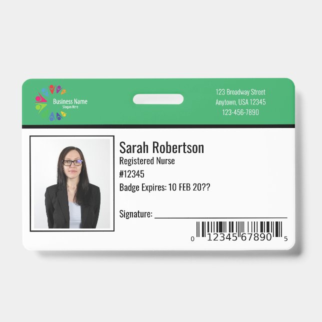 Badge de sécurité pour employés - Horizontal (Avant)