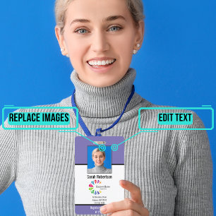 Badge de sécurité pour employés - Vertical