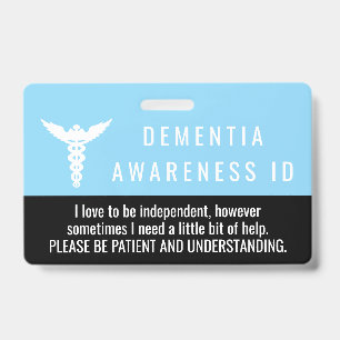 Badge de sensibilisation à la démence ID patience