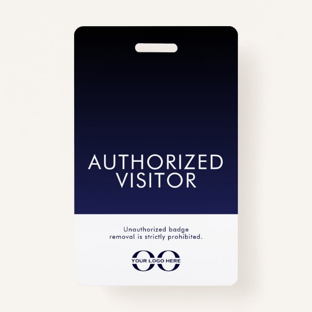 Badge de visiteur autorisé Marine Bleu (Devant)
