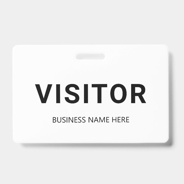 Badge de visiteur d'entreprise noir et blanc (Avant)