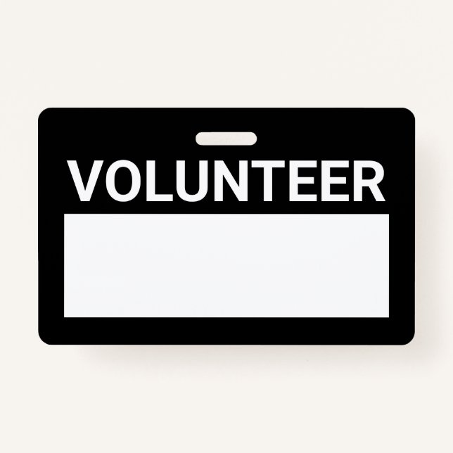 Badge de volontaire noir blanc (Devant)