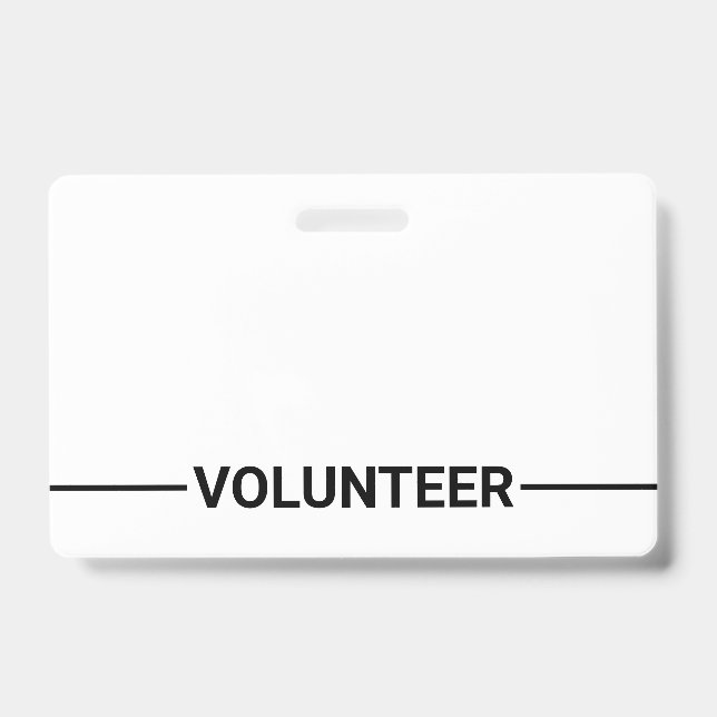 Badge de volontaire vierge noir (Avant)