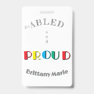 Badge Défenseur personnalisé de la fierté du handicap