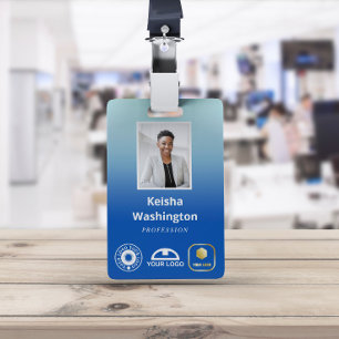 Badge Dégradé bleu Ajouter 3 logos ID employé