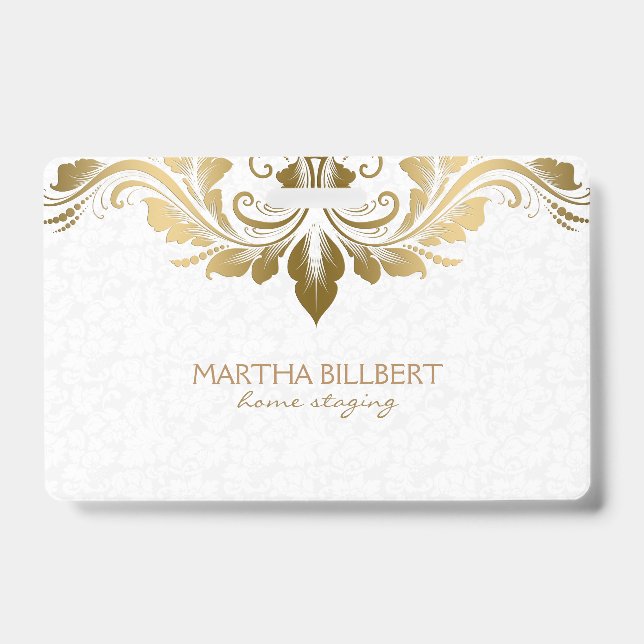 Badge Dentelle Tourbillonnant or (Front)