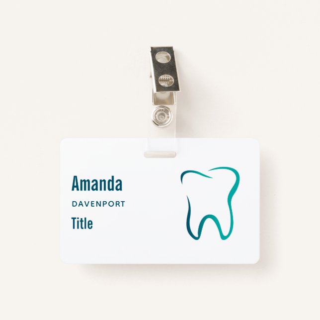 Badge Dentistère dentaire Image Médicale (Devant avec clip)