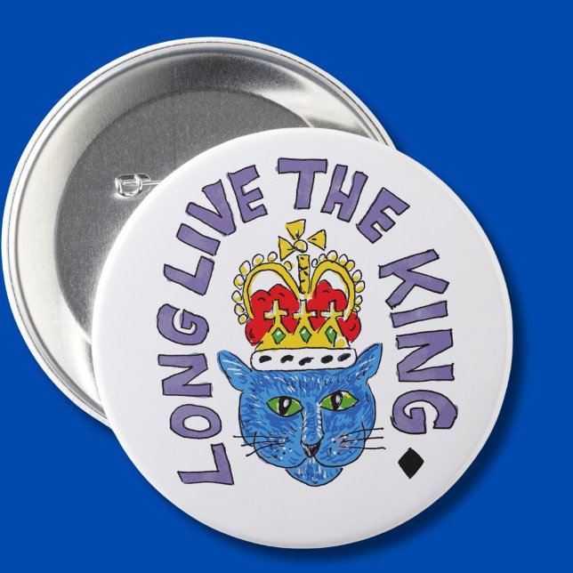 Badge d'épingle King cat Vive le Bouton King (Créateur téléchargé)