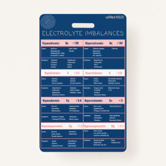 Badge Déséquilibres électrolytiques Références rapides B