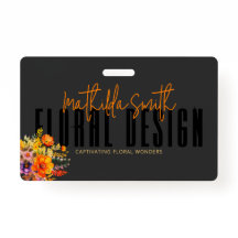Design floral sophistiqué Fleurs orange noire