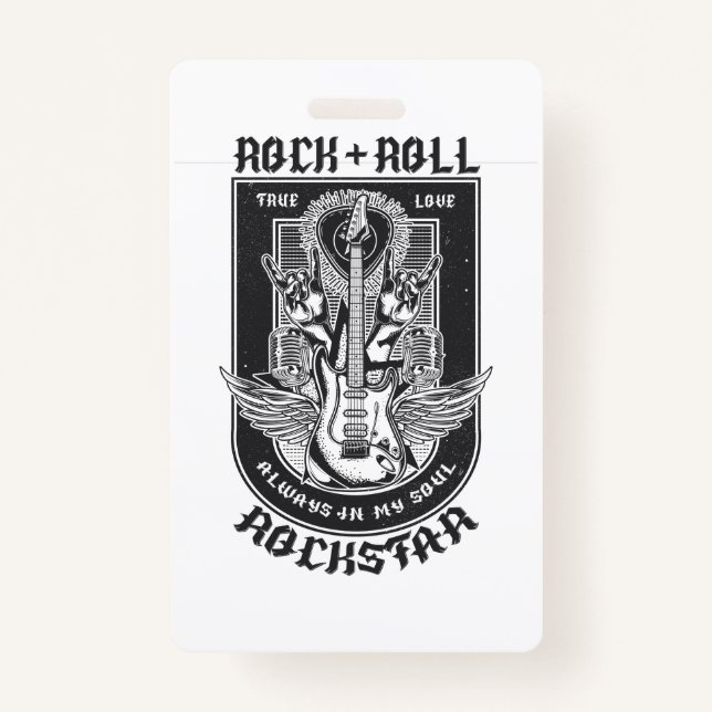 Badge Design Guitar Rock (Devant)