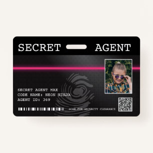 Badge d'espionnage de l'agent secret interactif -