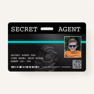 Badge d'espionnage de l'agent secret interactif -