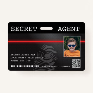 Badge d'espionnage de l'agent secret interactif -