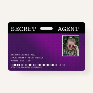 Badge d'espionnage de l'agent secret - PURPLE