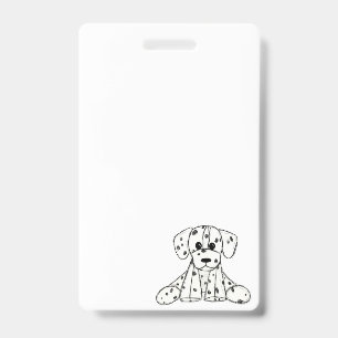 Badge Dessin simple de contour de chien Dalmatien rembou