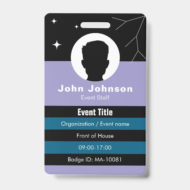Badge d'événement à code QR • Carte d'identité num (Avant)