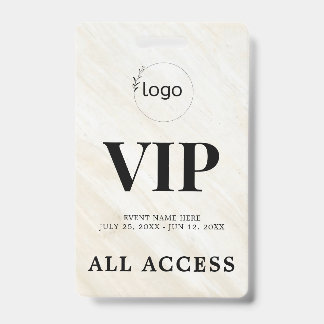 Badge d'événement élégant personnalisé VIP tout ac