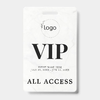 Badge d'événement élégant personnalisé VIP tout ac