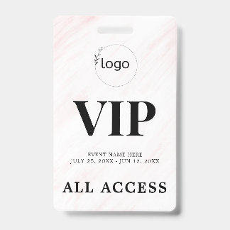 Badge d'événement élégant personnalisé VIP tout ac