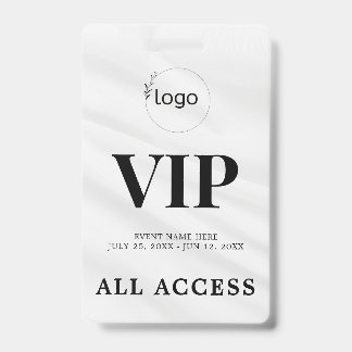Badge d'événement élégant personnalisé VIP tout ac