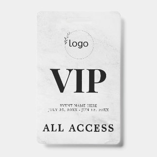 Badge d'événement élégant personnalisé VIP tout ac