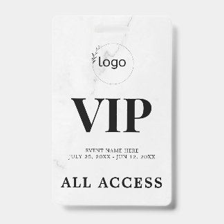 Badge d'événement élégant personnalisé VIP tout ac