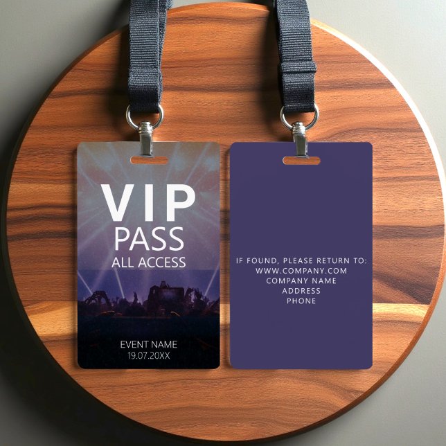Badge d'événement VIP All Access personnalisé (Créateur téléchargé)