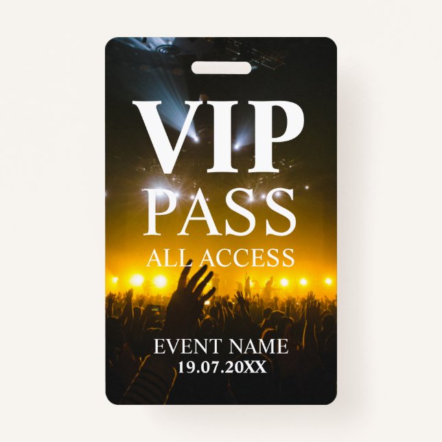 Badge d'événement VIP QR Code personnalisé (Devant)