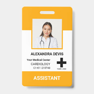 Badge d'hôpital personnalisé avec logo et photo d'