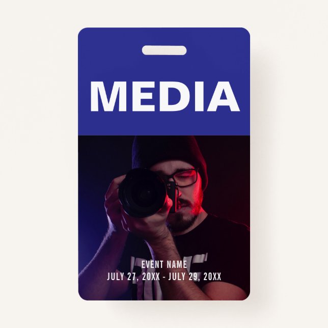Badge d'ID de carte d'accès Media All Access (Devant)