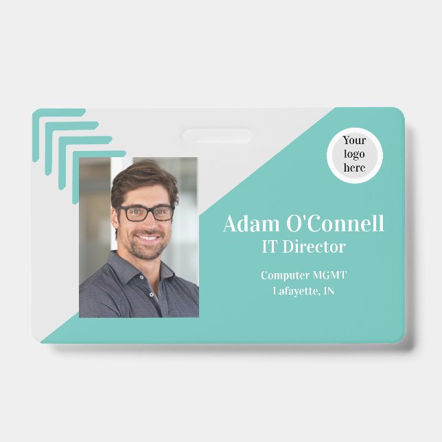 Badge d'ID d'entreprise de conception simple et pe (Face)