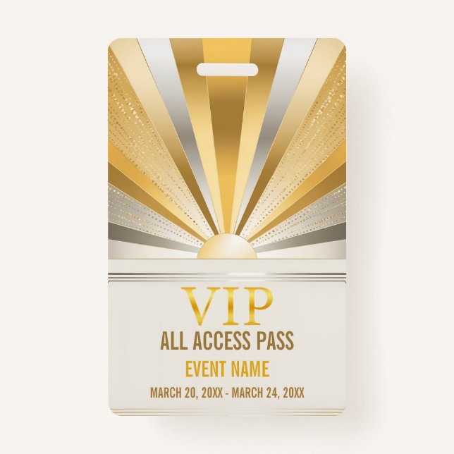 Badge d'ID d'événement VIP All Access Pass (Devant)