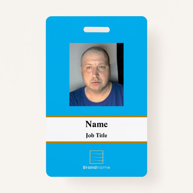 Badge d'ID employé bleu Lite (Devant)
