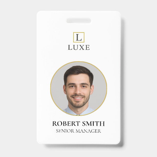 Badge d'ID employé personnalisé avec photo et code (Front)