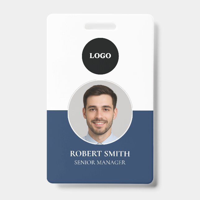 Badge d'ID employé personnalisé avec photo et code (Avant)