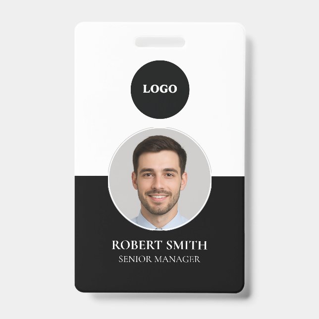 Badge d'ID employé personnalisé avec photo et code (Avant)