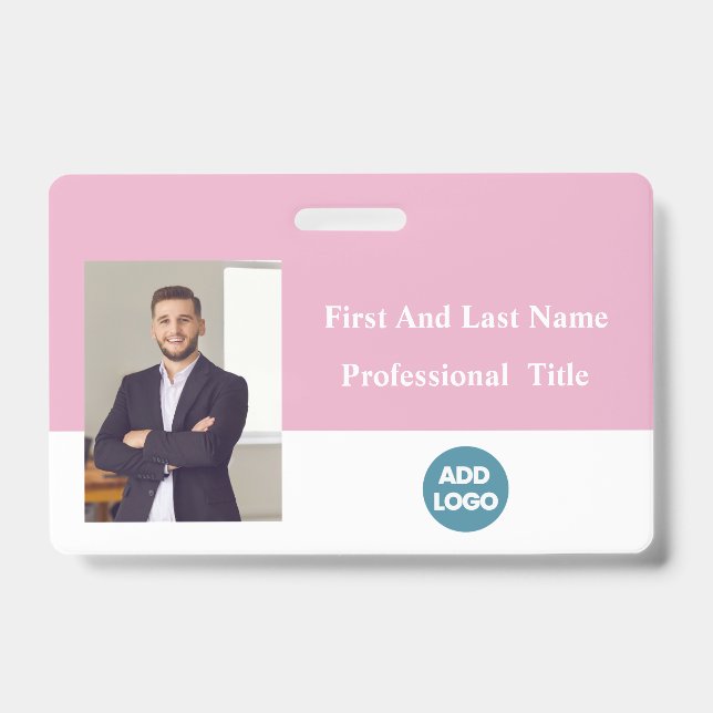 Badge d'ID employé personnalisé - Nom, Photo, Code (Front)