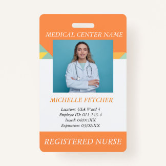Badge d'ID photo de l'employé de l'hôpital personn