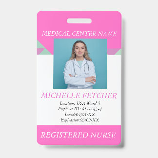 Badge d'ID photo de l'employé de l'hôpital personn