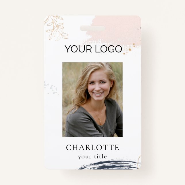 Badge d'ID photo de l'employé moderne (Devant)
