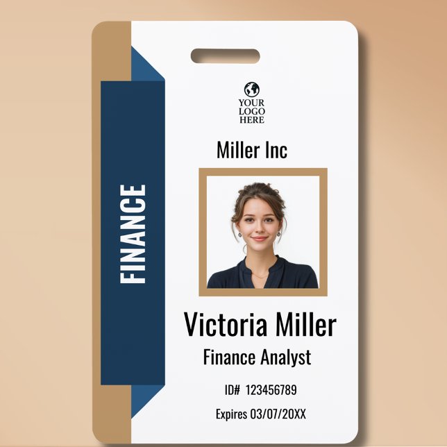 Badge d'ID photo personnalisé de l'employé de l'en (Créateur téléchargé)