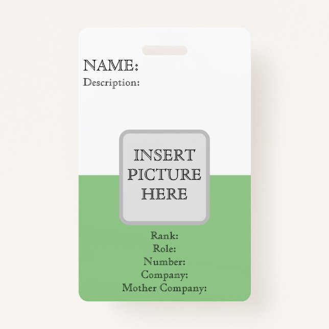 BADGE D'ID VERTICAL PERSONNALISÉ (Devant)