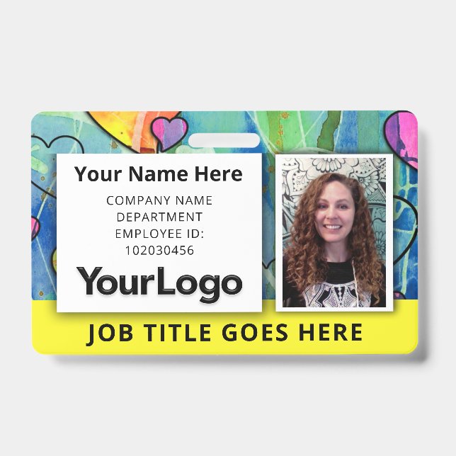 🌈🔥 Badge d'identification abstrait à l'aquarelle (Avant)
