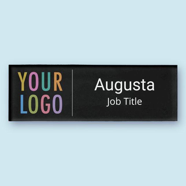 Badge D'identification Acrylique Professional Black Name Balise Logo Magn (MISOOK Magnetic Black Name Tag)