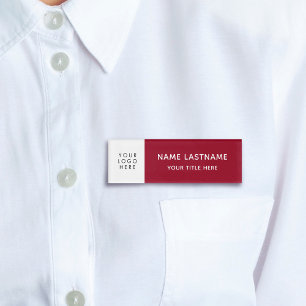 Badge D'identification Ajouter Logo Minimaliste Bourgogne Re Blanc titre